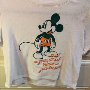 Freeze Mickey Mouse Cropped Tee - White